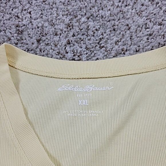 Eddie Bauer T Shirt Shirt Womens 2XL V Neck Short Sleeve Ribbed - Picture 2 of 8